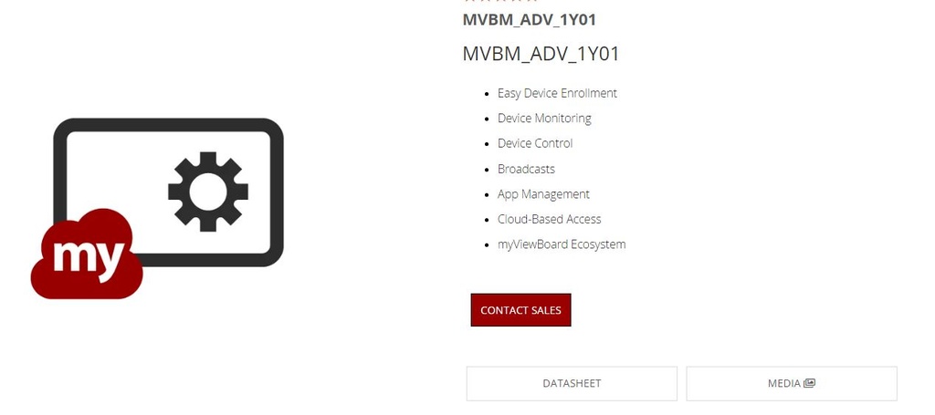 [MVBM_ADV_1Y01] ViewSonic myViewBoard Manager Advanced subscription - 1 Year Licence - Contact Sales
