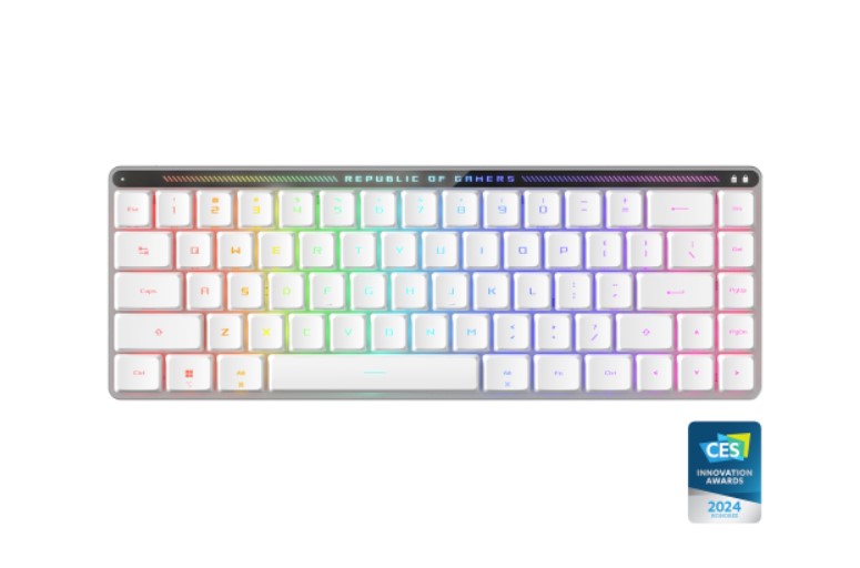 4711387334409 ASUS ROG Falchion RX Red Low Profile Wireless Gaming Keyboard, Tri-mode Connection, ROG Omni Receiver, Intuitive control