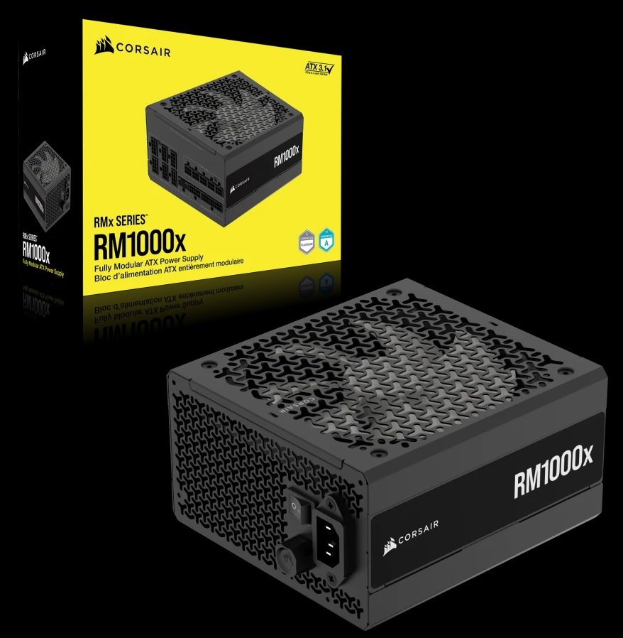 840006667599 Corsair RMx Series RM1000x Cybenetics Gold ATX3.1 PCIe5.1 Fully Modular Power Supply