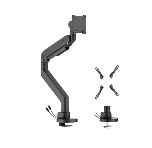 [6956745181556] Brateck LDT92-C012UC-B FUTURE-PROOF HEAVY-DUTY GAS SPRING MONITOR ARM WITH USB PORTS (LS)