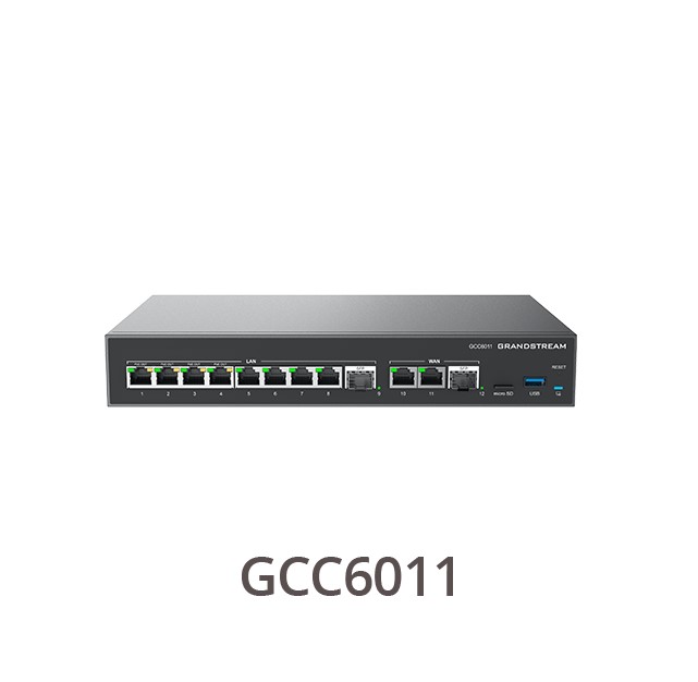IPG-GCC6011 Grandstream GCC6011, 2 x 2.5 Gigabit SFP port and 10 x Gigabit Ethernet ports, Built-in IP PBX provides voice and video communications