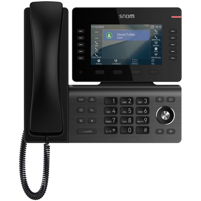 [4262377560938] SNOM D815W Desk Telephone, 5” (480x272) color LCD, 10 (36) configurable self-labeling multicolor LED keys, 2 USB ports, 3-year standard warranty