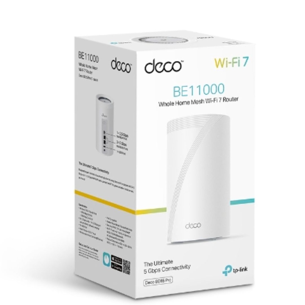 [8885020621693] TP-Link Deco BE65 Pro(1-pack) BE11000 Whole Home Mesh WiFi 7 System ,  688 Mbps at 2.4 GHz + 4320 Mbps at 5 GHz + 5760 Mbps at 6 GHz