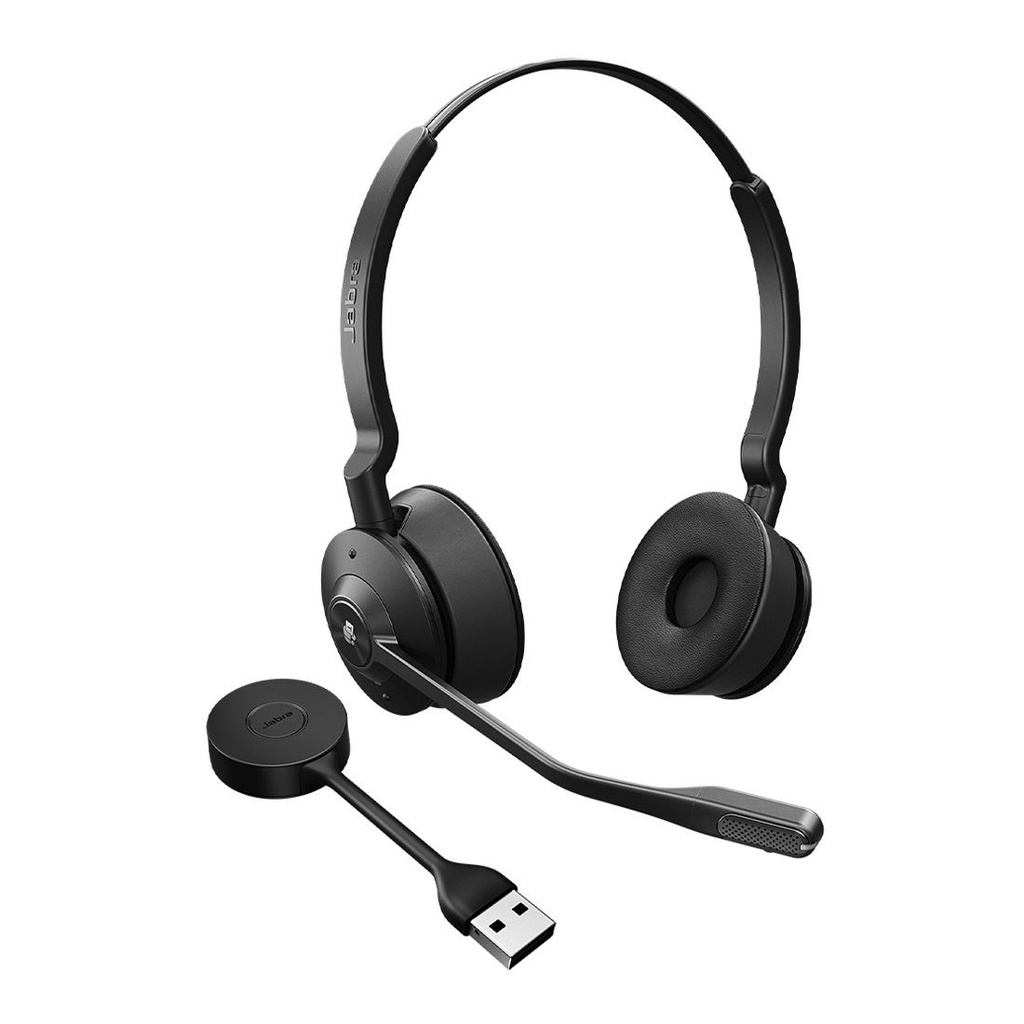 [SPJ-E55-SE-S-MS] Jabra Engage 55 SE, Stereo, Link400a, MS DECT Headset, 150m Wireless Range, Noise Cancelling, Flexible, Portable, Durable, Lightweight, Busylight