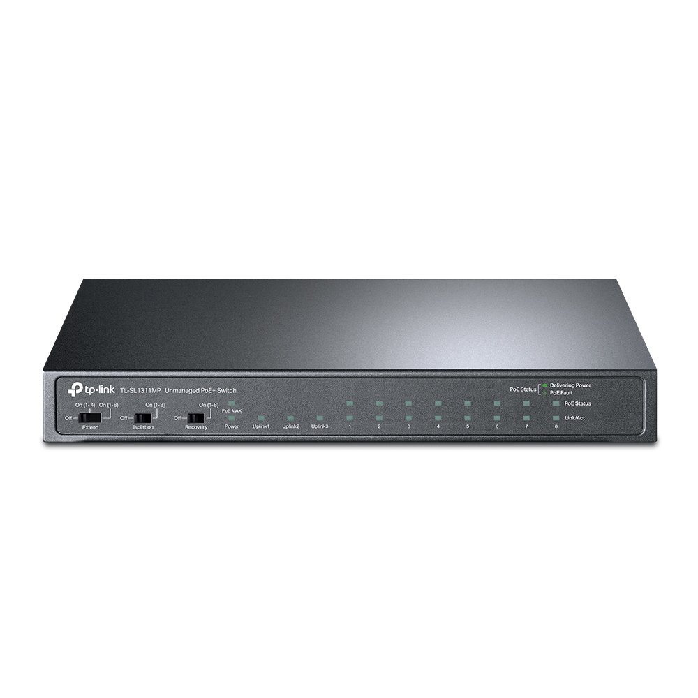 6935364006259 TP-Link TL-SL1311MP 8-Port 10/100Mbps + 3-Port Gigabit Desktop Switch with 8-Port PoE+