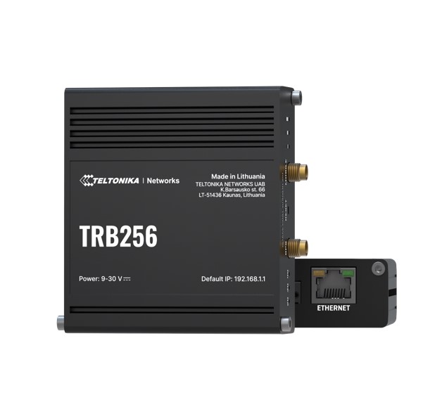[NHT-TRB256] Teltonika TRB256 Industrial IoT Gateway, 4G/LTE(Cat 4), Dual SIM, 450 MHz BAND, Auto-Failover, Backup WAN, Supports DNP3, PSU excluded