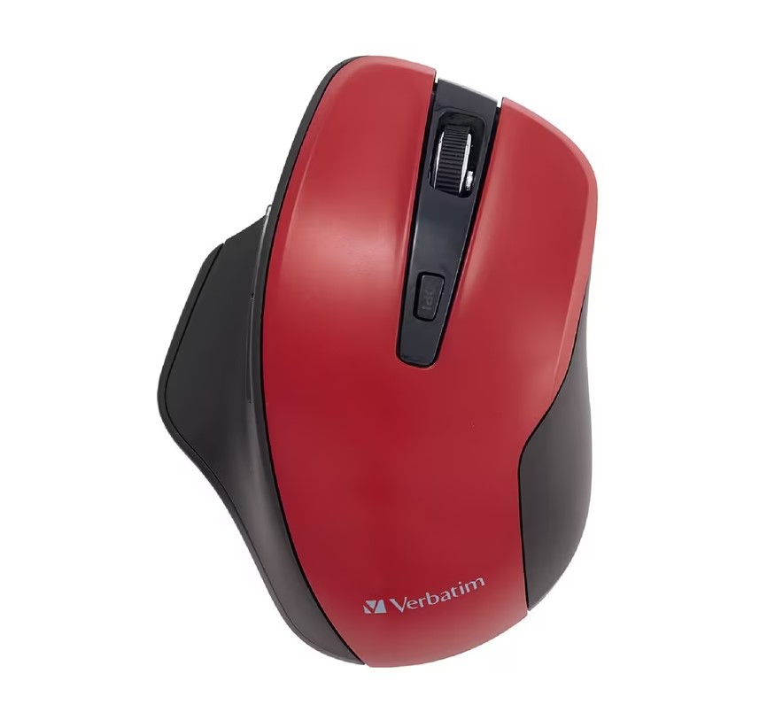 [23942702436] Verbatim Silent Ergonomic Wireless LED Mouse Red