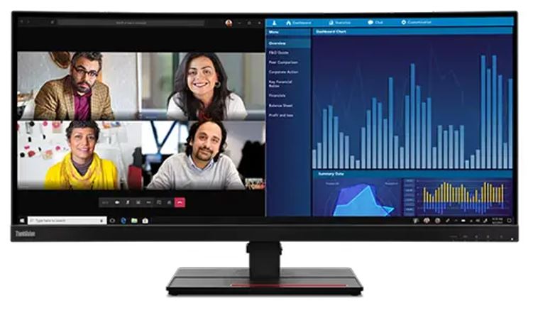 197532306691 LENOVO ThinkVision P34W-20 34" 60Hz QHD IPS Monitor 4K 3440 x 1440 21:09 4ms Height Adjustable Tilt Swivel HDMI DP Ethernet USB Speakers VESA 3yr wty