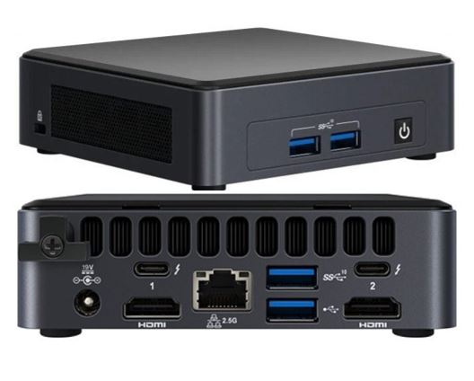 5032037204576 Intel NUC i5-1135G7 Pro 4.20 GHz 2xDDR4 SODIMM M.2 SSD 4xDisplays Iris Xe 2xHDMI 2xDP via USB-C 2xThuderbolt WiFi6 4xUSB GbE LAN no AC Cord