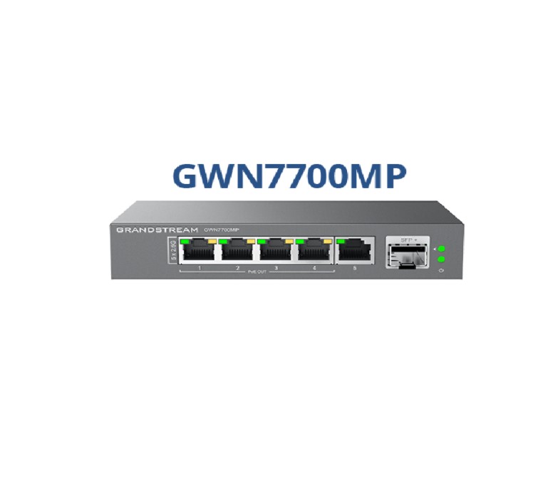 6947273705277 Grandstream GWN7700MP Unmanaged 2.5G Multi-Gigabit Network Switches provide high-speed network connectivity PoE Ports 4