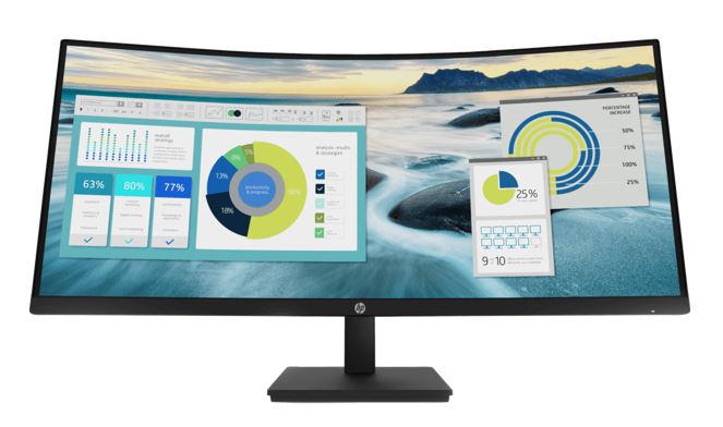 [195122737207] HP P34hc G4 34" WQHD 4K CURVED 21:9 3440x1440 Height Adjust Tilt USB-C (65W PD) DP HDMI Speakers USB 3yrs wty