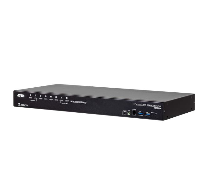 4710469340697 Aten 8-Port USB 3.0 4K HDMI KVM Switch, Port Selection: OSD,Hotkey, Pushbutton, RS-232 Commands