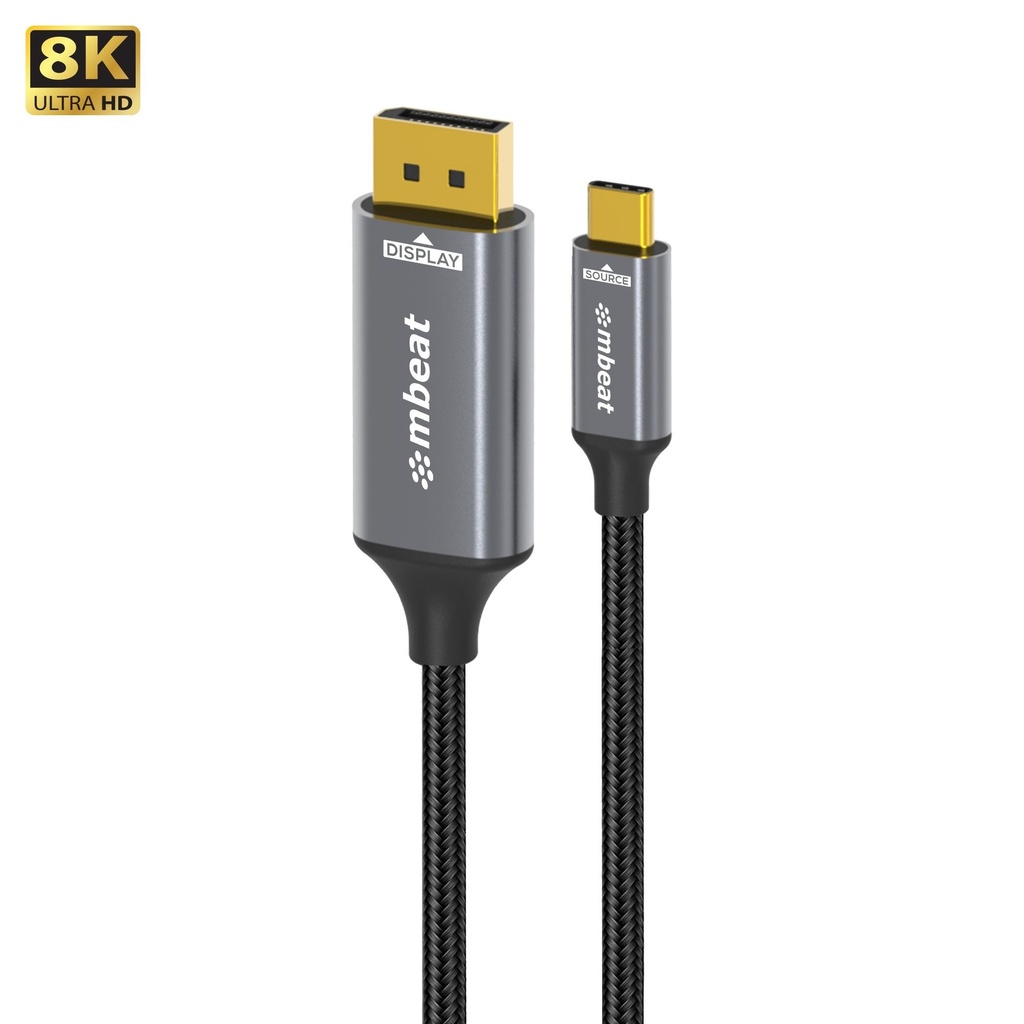 9346396003609 mbeat Tough Link 8K 1.8m USB-C to DisplayPort Cable  Up to 8K@60Hz (7680×4320) USB-C Version: 3.2 Gen 2 Product Weight: 76.3g