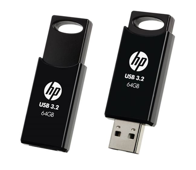 751492790237 HP 712B 64GB USB 3.2 Flash Drive Memory Stick Thump Key External Storage Capless Sliding Design Compatible with Windows 10 11 Mac (>16GB/32GB)