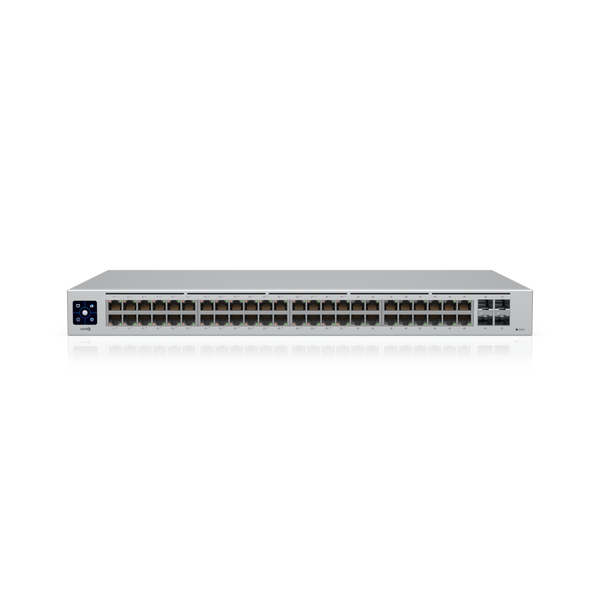 810010072177 Ubiquiti UniFi 48-port Managed Gigabit Layer2 switch,  48x Gigabit Ethernet Ports w/ 32x 802.3at POE+, 4x SFP Port Touch Display 195W, 2Yr Warr