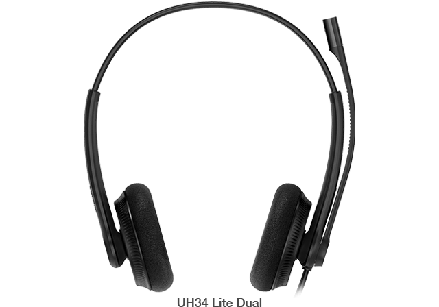 6938818307322 Yealink UH34 Lite Dual Teams USB Headset, Lightweight, All Day Wearing Comfort, Ear Wideband Noise Cancelling Microphone, Foamy Ear Cushions, USB-A