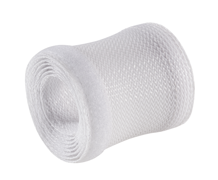 [6956745166003] Brateck Flexible Cable Wrap Sleeve with Hook and Loop Fastener (135mm/5.3" Width) Material Polyester Dimensions 1000x135mm --White (LS)