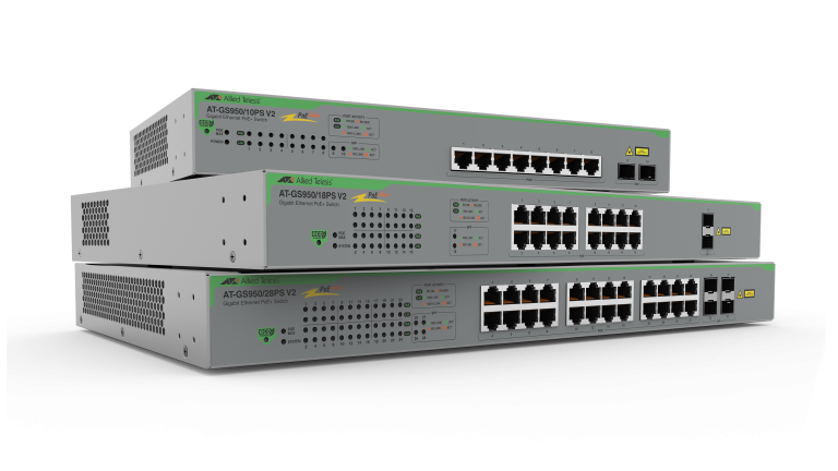 [AT-GS950/18PS-V2-40] WebSmart switch 16-port 10/100/1000T PoE (16 PoE Enabled) with 2 SFP ports AU Power Cord.
