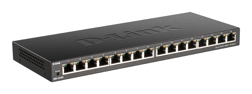DGS-1016S 16-Port Low Profile Gigabit Unmanaged Switch (Metal Housing)