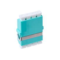 [015.002.0072] LC OM3 / OM4 Multimode Through Coupler Flangeless Quad Ceramic Sleeve | Aqua