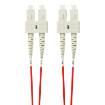 [FL.OM4SCSC1.5MR] 1.5m SC-SC OM4 Multimode Fibre Optic Patch Cable: Red