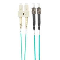 [FL.OM4SCST3M] 3m SC-ST OM4 Multimode Fibre Optic Cable: Aqua