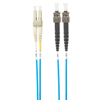 [FL.OM4LCST1MB] 1m LC-ST OM4 Multimode Fibre Optic Cable: Blue