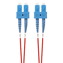 [FL.OS2SCSC05MR] 0.5m SC-SC OS1 / OS2 Singlemode Fibre Optic Cable: Red