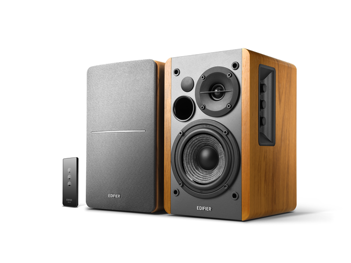 [6923520263882] Edifier R1280T - Lifestyle Bookshelf Speakers Brown - 3.5mm AUX/Dual RCA, 42W,  MDF Wooden Enclosure