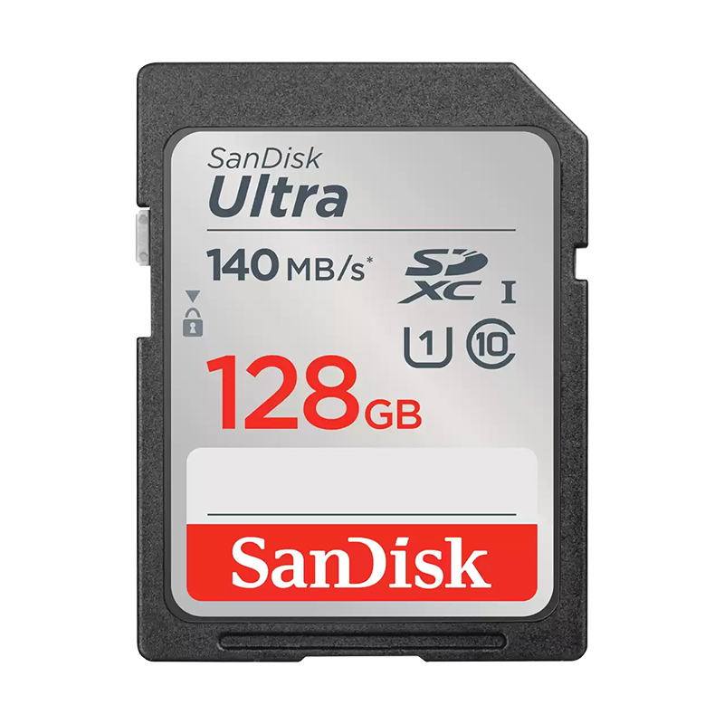 [619659200190] SanDisk Ultra 128GB SDHC SDXC UHS-I Memory Card 140MB/s Full HD Class 10 Speed Shock Proof Temperature Proof Water Proof X-ray Proof Digital Camera