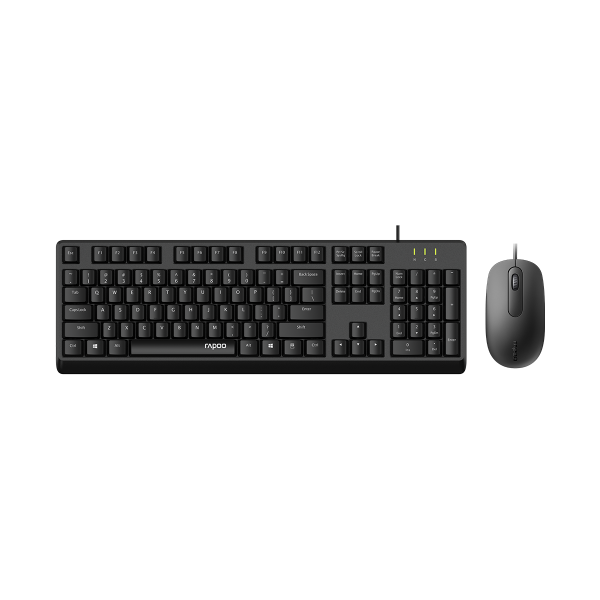 [6940056122957] RAPOO X130pro - Wired Keyboard and Mice Combo Black with Spill Resistant / 1000dpi Optical Business and Office choice