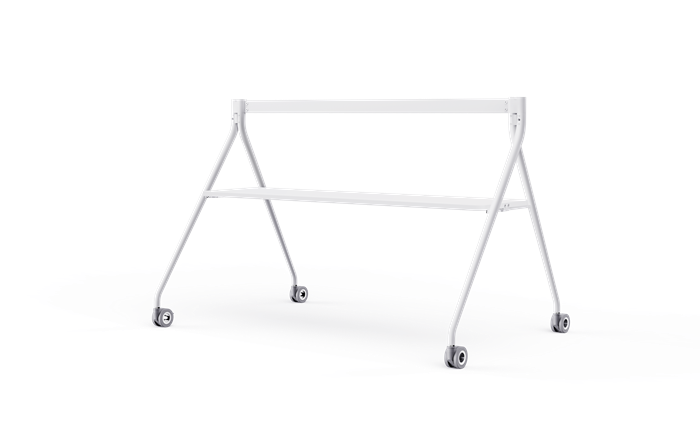 [6938818316454] Yealink Floorstand for MeetingBoard 86" with Tray,Perfect fit for Yealink MeetingBoard 86",Wheeled for easy transport Stable, White, EOS