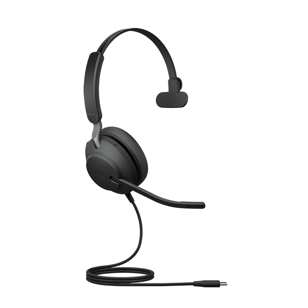 SPJ-EVL2-40SE-M-UC-C Jabra Evolve2 40 SE Wired USB-C UC Mono Headset, 360° BusyLight, Noise Isolationg Ear Cushions, 2Yr Warranty, Plug-and-play, 3-Microphone Technology