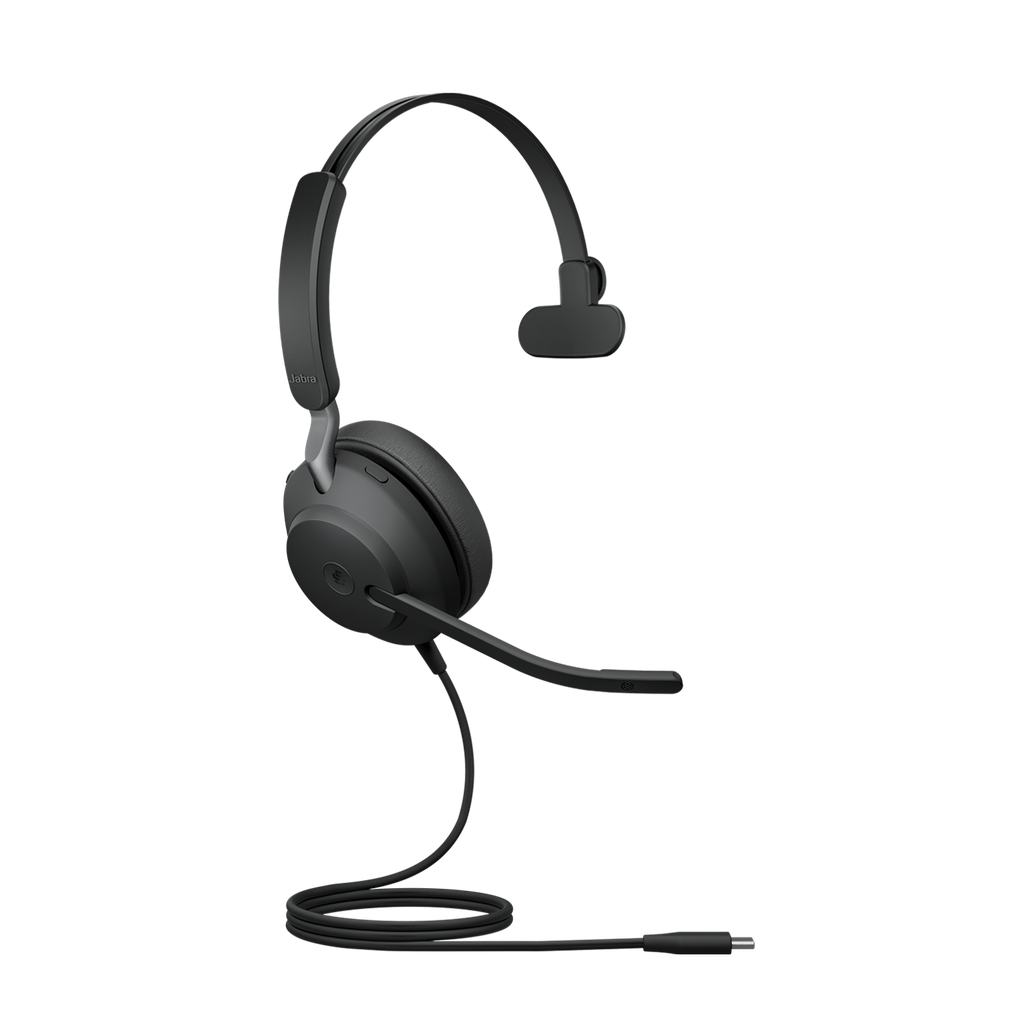 5706991028058 Jabra Evolve2 40 SE Wired USB-C MS Mono Headset, 360° BusyLight, Noise Isolationg Ear Cushions, 2Yr Warranty, Plug-and-play