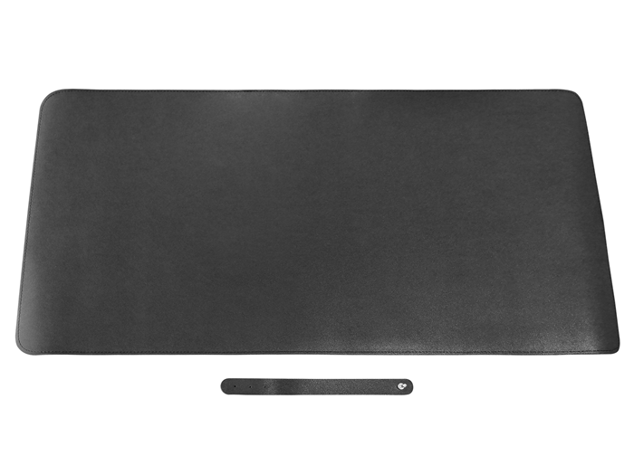 6956745180818 Brateck MP07-5-B Large PVC Leather Mouse Pad Black(LS)
