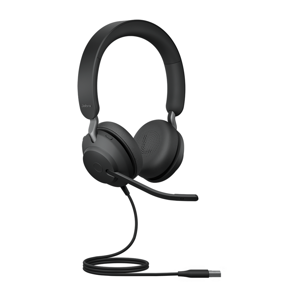 5706991028089 Jabra Evolve2 40 SE Wired USB-A UC Stereo Headset, 360° BusyLight, Noise Isolationg Ear Cushions, 2Yr Warranty, Plug-and-play, 3-Microphone Technology
