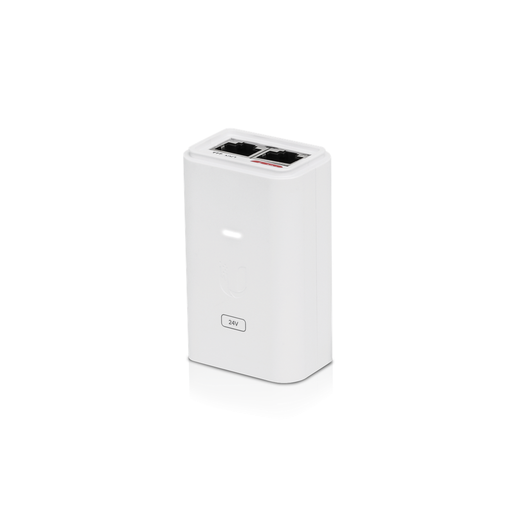 Ubiquiti POE Injector, 24VDC, 24W, Gigabit Ethernet, ESD protection  LED, Surge and Clamping Protection,Maximum Surge Discharge, 2Yr Warr