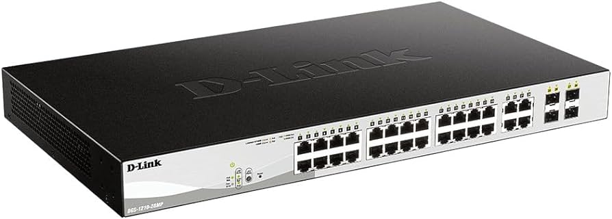 [DGS-1210-28MP] 28-Port Gigabit WebSmart PoE Switch with 24 RJ45 and 4 SFP Ports. PoE budget 370W.