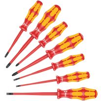 [WT05135961001] WERA 160 Kraftform Plus Series 100 VDE Screwdriver Set with Reduced Blade Diameter 7 Pce