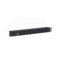 PDU.10WHC13.10A 1RU 10 Way C13 10A Outlet Horizontal PDU Rack Mount Power Rail with C14 Inlet
