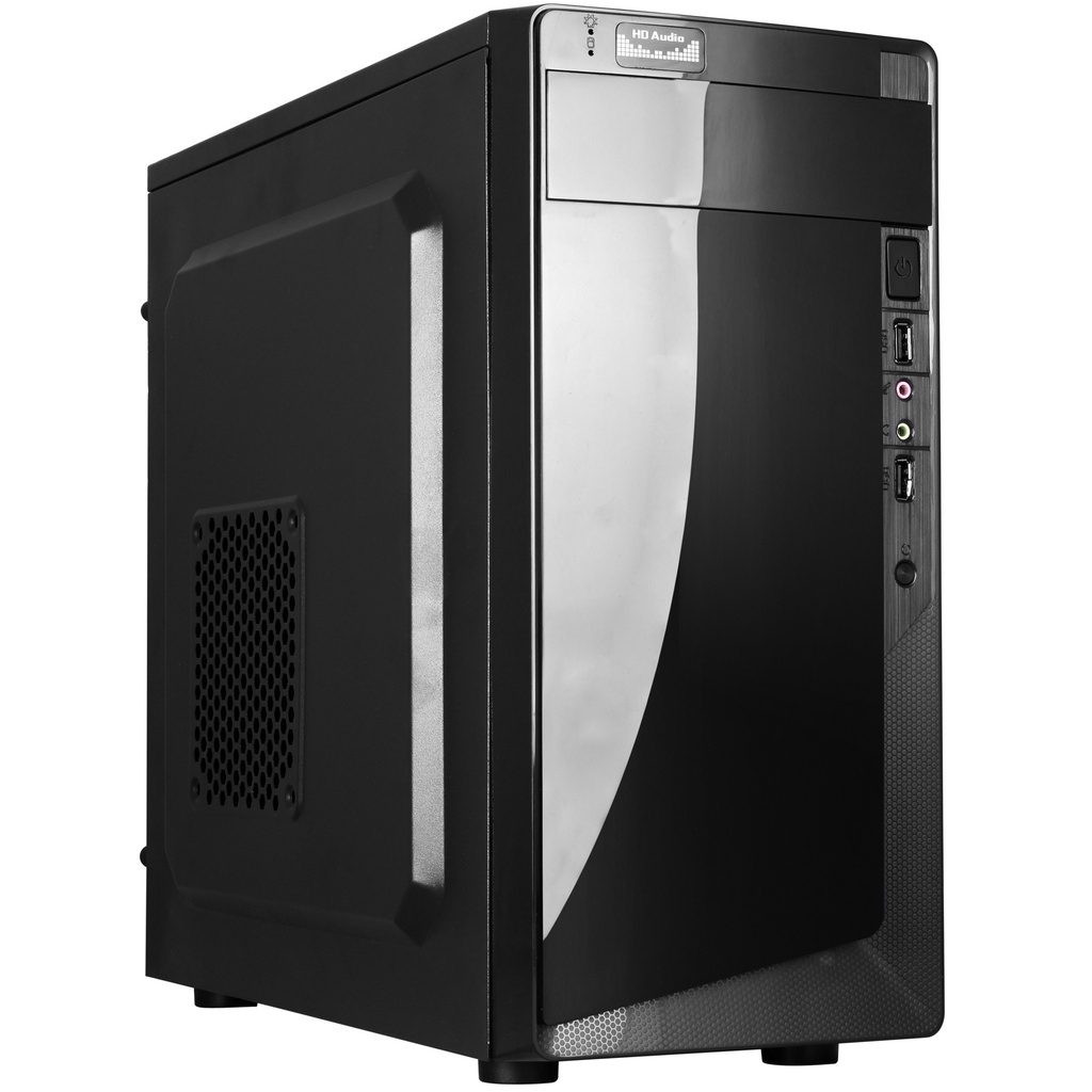 [D06] D06 Micro ATX Tower Case/1 X USB3.0+2 X USB2.0/HD Audio/ Black with PSU