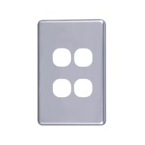 [040.000.0044] 040.000.0044 Classic 4 Gang Switch Cover  - Silver