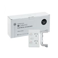 [040.000.0323.10PACK] 040.000.0323.10PACK Ultima Double Power Point 250V 10A with16AX Extra Switch - Vertical - 10 Pack with 10 FREE C-Clips
