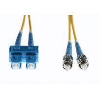 [FL.OS2SCST10M] 10m SC-ST OS1 / OS2 Singlemode Fibre Optic Cable: Yellow