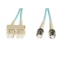 [FL.OM4SCST20M] 20m SC-ST OM4 Multimode Fibre Optic Cable: Aqua