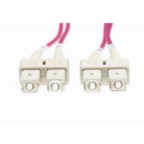 FL.OM4SCSC2MEV 2m SC-SC OM4 Multimode Fibre Optic Patch Cable: Erika Violet