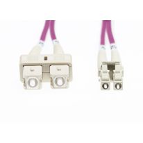 [FL.OM4LCSC10MEV] 10m LC-SC OM4 Multimode Fibre Optic Patch Cable: Erika Violet