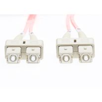 [015.008.1402] 015.008.1402 2m SC-SC OM1 Multimode Fibre Optic Cable: Salmon Pink