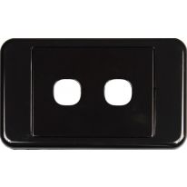 016.002.0008 2 Way Australian Style Wall Plate Black