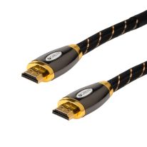 022.009.3000 0.5m DELUXE Premium High Speed HDMI® cable with Ethernet Supports 4K@60Hz as specified in HDMI 2.0 | Black Mesh